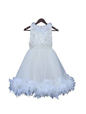 Light Blue embroiderd Silk Gown 1
