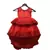 Red Embroidery High Low Gown