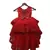 Red Embroidery High Low Gown