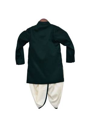 Green Embroidery Cotton Achkan Set 2