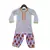White Kurti with White Printed Dhoti