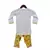 White Kurti with Yellow Printed Dhoti