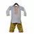 White Kurti with Yellow Printed Dhoti