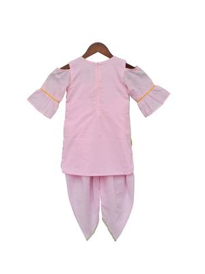 Purple embroidered cotton kurta jacket set 3
