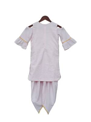 Purple embroidered cotton kurta jacket set 3
