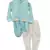 Blue Embroidery Nehru Jacket Set