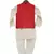 Red Embroidery Nehru Jacket with Kurta & Churidar