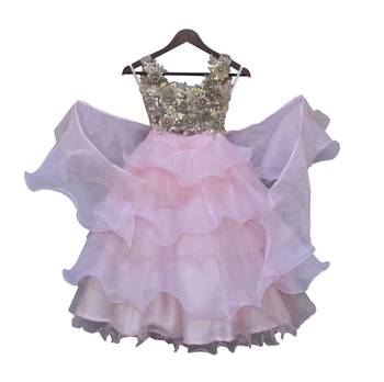 Purple Embroidered Organza Lehenga 1