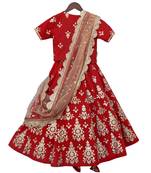 Red Floral embroidered organza lehenga