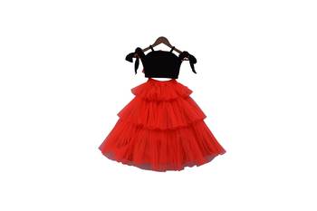 Black Crop Top with Skirt 2