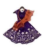 Purple Embroidery Choli with Purple Gota Lehenga