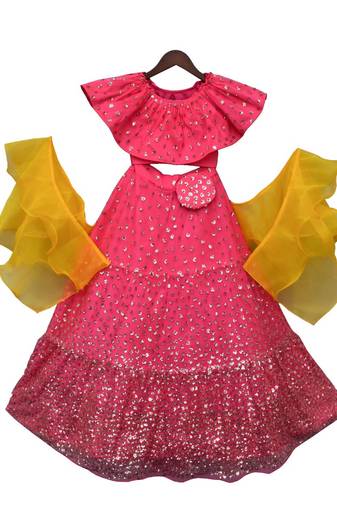 Pink embroidered Cotton lehenga