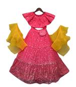 Pink embroidered Cotton lehenga