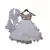Beige Choli with White Organza Lehenga
