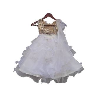 White Embroidered Organza Lehenga 3