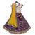 White Embroidery Choli with Blue Printed Lehenga