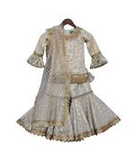 Offwhite Embroidery Kurti with Sharara