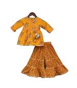 Yellow Printed Kurti Sharara