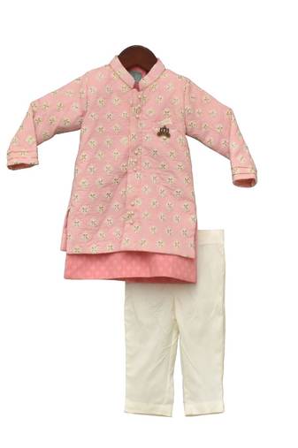 Black Gotta Embroidery Jacket With Kurta And Chudidar