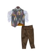 Ikkat Print Nehru Jacket with Pant & Shirt
