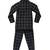 Black Check Coat Set with Peach Shirt