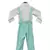 White Shirt with Susbenders and Acqua Pant