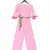 Pink Georgette Jumpsuit with Gold Sequence Belt