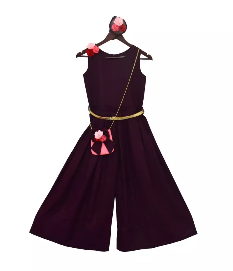 Maroon Linen Jumpsuit