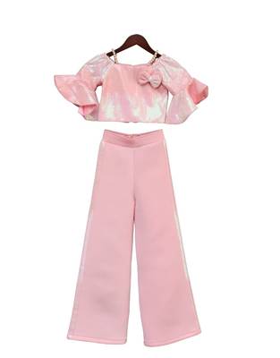 Baby Pink Sequence Top with Pant 1