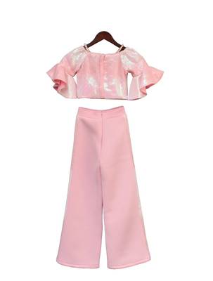 Baby Pink Sequence Top with Pant 2