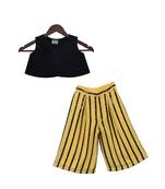 Black Lycra Top with Yellow Plazo