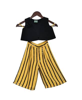 Black Lycra Top with Yellow Plazo 2