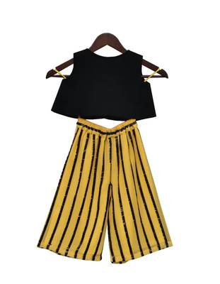 Black Lycra Top with Yellow Plazo 3