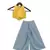 Yellow Fringe Top with Pleated Pant