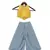 Yellow Fringe Top with Pleated Pant
