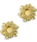 Gold LEAF DESIGN DESINGER CANDLE LIGHT HOLDER(SET OF 2)