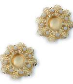 Gold DESIGNER FLOWER DIYA PACK OF 2