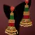 Multicolor Brass Long Hanging Earrings with Meenakari Beaded Wedding