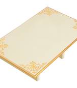 Home Wooden Patala Pooja Chowki End Table navratri Puja Off White Patta Diwali decorations Gifts 24 x 15 x 4 Inches
