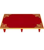 red Home Wooden Patala Pooja Chowki End Table navratri Puja Footstool Diwali decorations Gifts 24 x 15 x 4 Inch
