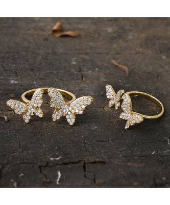 beautiful golden  butterfly design classy delicate cute ring 1