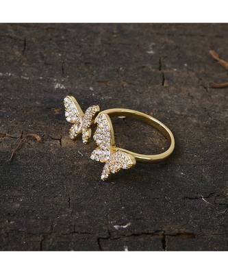 beautiful golden  butterfly design classy delicate cute ring 3