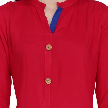 Red plain rayon ethnic-kurtis 5
