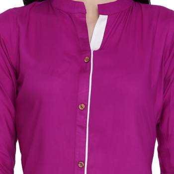 Pink plain rayon ethnic-kurtis 4