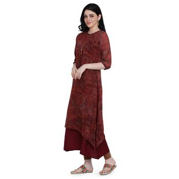 Red printed georgette ethnic-kurtis 3
