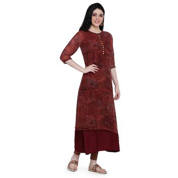 Red printed georgette ethnic-kurtis 4
