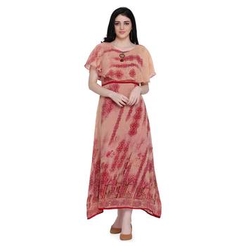 Red printed georgette ethnic-kurtis 1