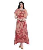Red printed georgette ethnic-kurtis