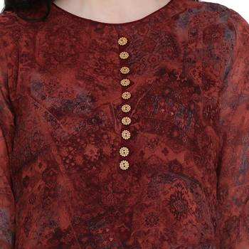 Red printed georgette ethnic-kurtis 5