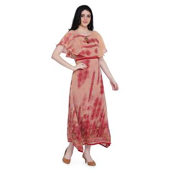 Red printed georgette ethnic-kurtis 4